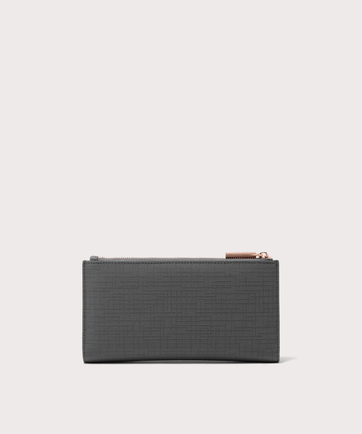 Dagne Dover Slim Wallet in grey seen from the back.
