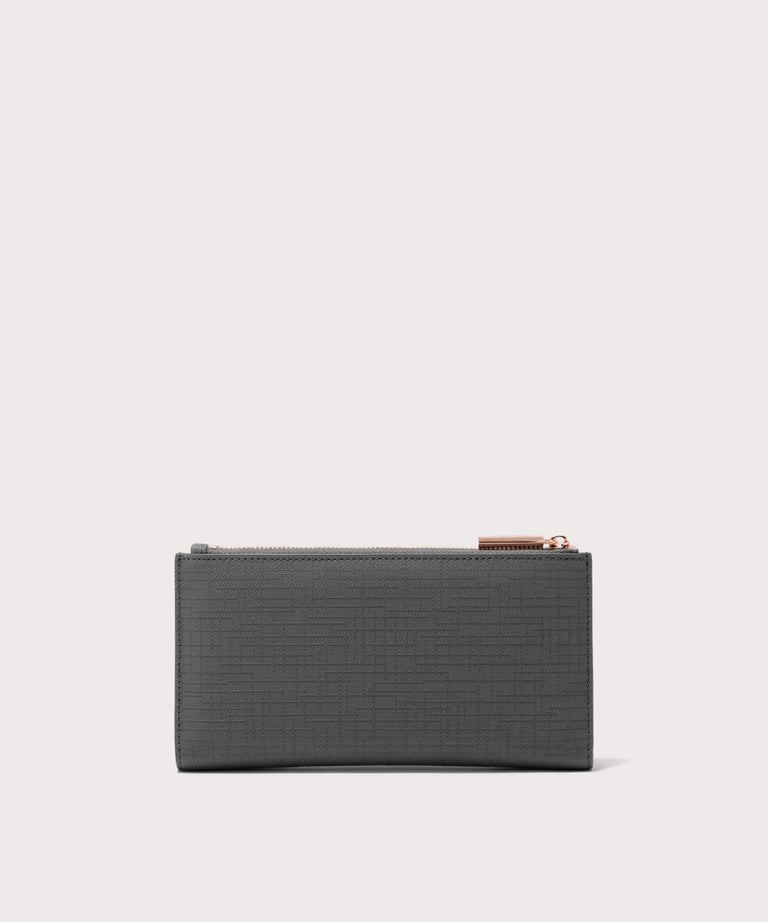 Dagne Dover Slim Wallet in grey seen from the back.
