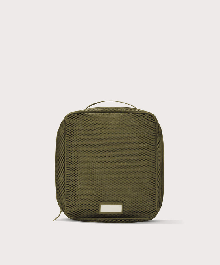 Front view of Large Roma packing cube in dark green