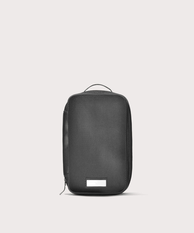 Front view of medium Roma packing cube in carbon black