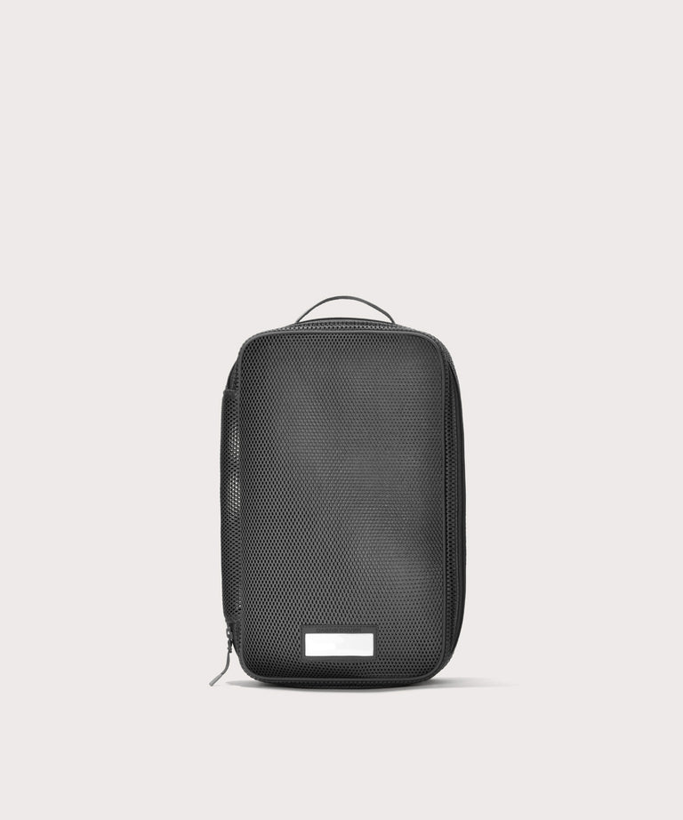 Front view of medium Roma packing cube in carbon black