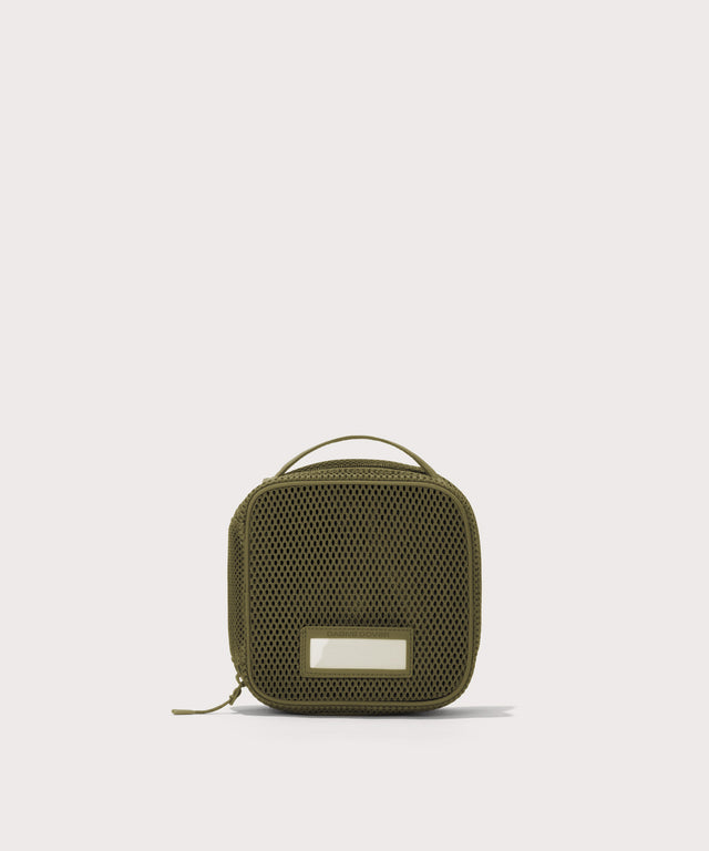 Front view of small Roma packing cube in dark green