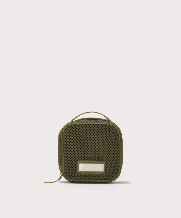 Front view of small Roma packing cube in dark green