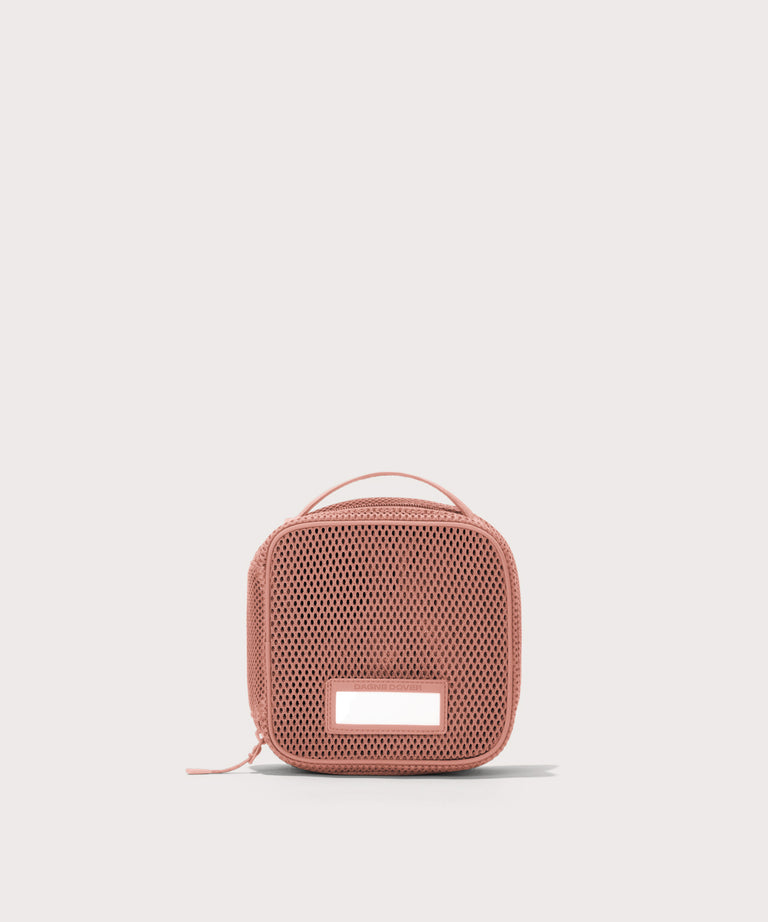 Front view of small Roma packing cube in warm dust pink