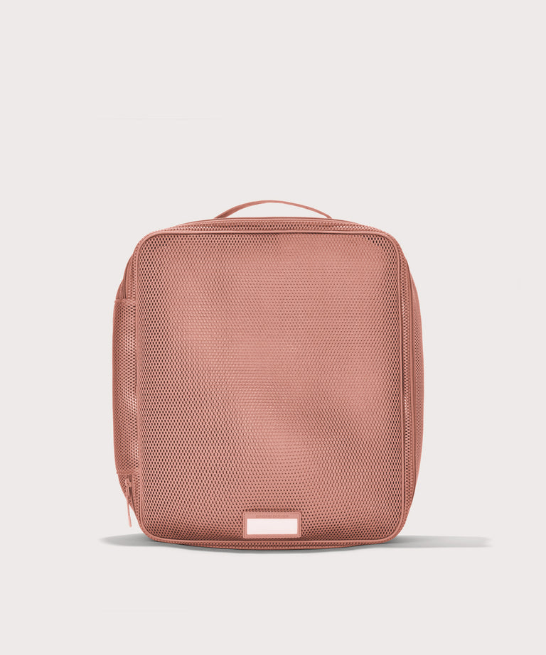 Front view of extra large Roma packing cube in warm dust pink
